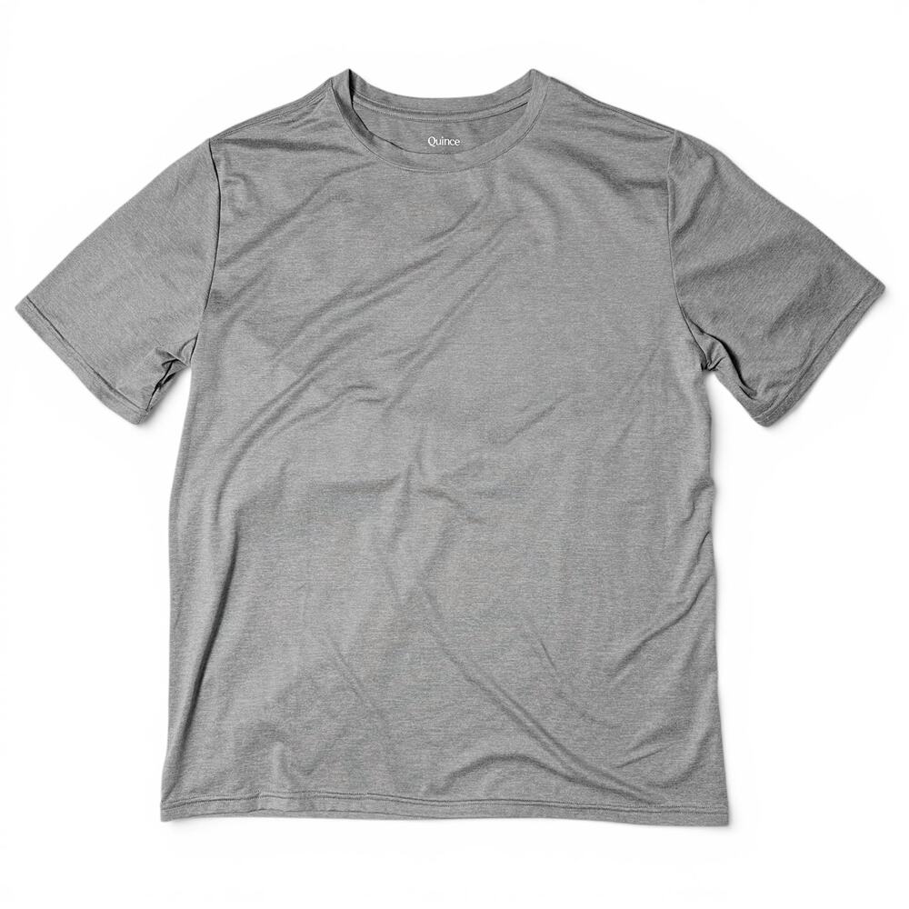 Quince Flowknit Breeze Performance Tee Mens Size M Heather Grey NWOT